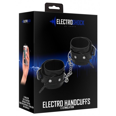 Черные наручники с электростимуляцией Electro Handcuffs