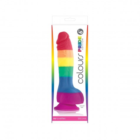 Радужный фаллоимитатор Pride Edition 6 Dildo - 21 см.