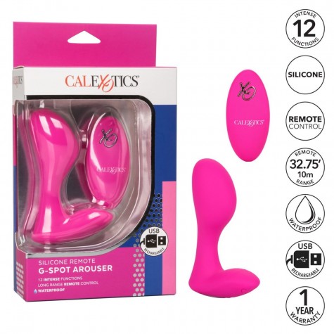 Розовый массажер G-точки Remote G Spot Arouser - 10,75 см.